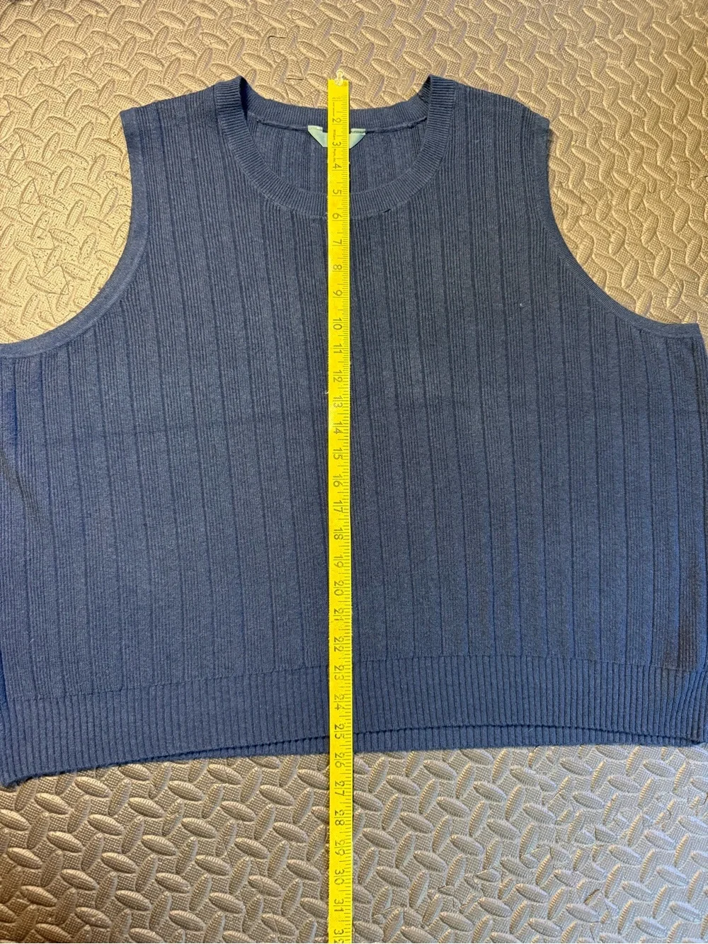 NWT Terra & Sky Plus Size 4X Ribbed Cardigan & Tank Twin Sweater Set Navy Blue